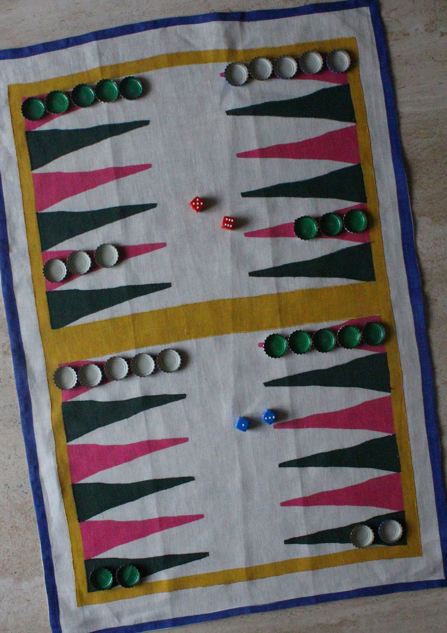 Amuse a Bouche Backgammon Linen Tea Towel