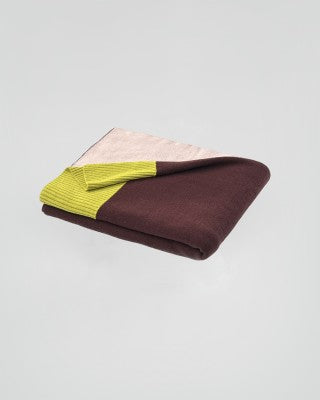 Merino Throw Suite 702 Bordeaux/Peach/Lime folded