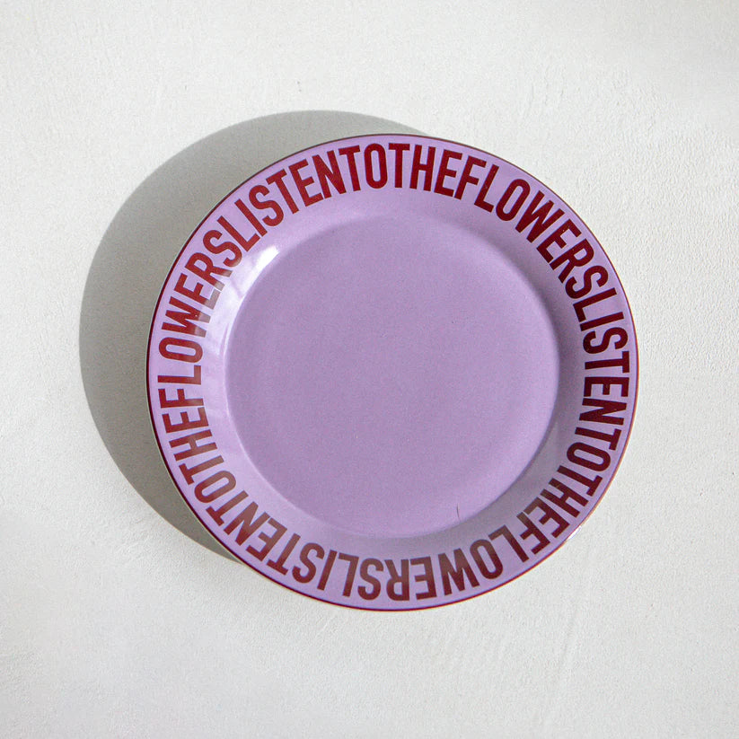 listen to the flowers light purple plate