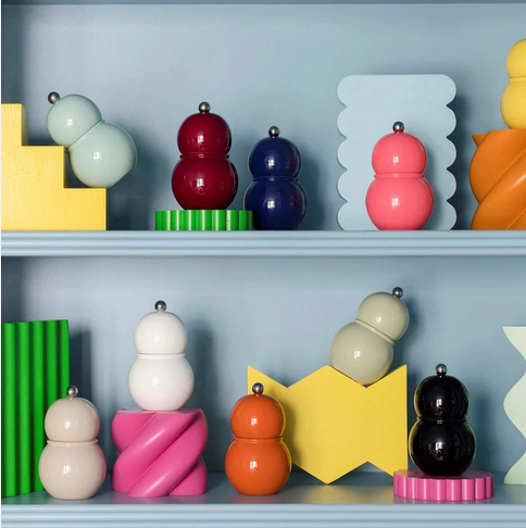 Addison Ross Chubbie salt and pepper mill in cappuccino lacquer, product page screenshot