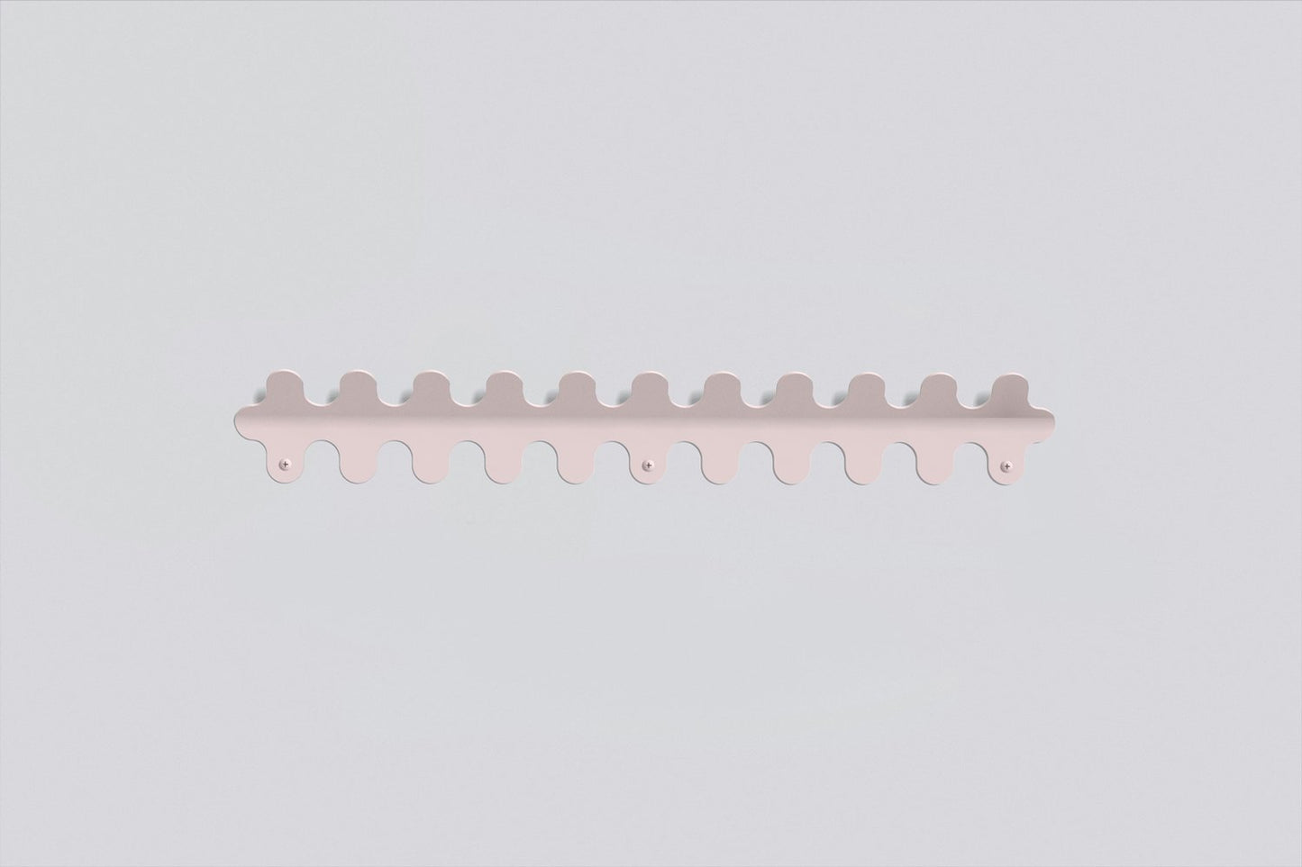 11 hook wiggle wall hanger in matt pink sand, wall-mounted coat and hat rack