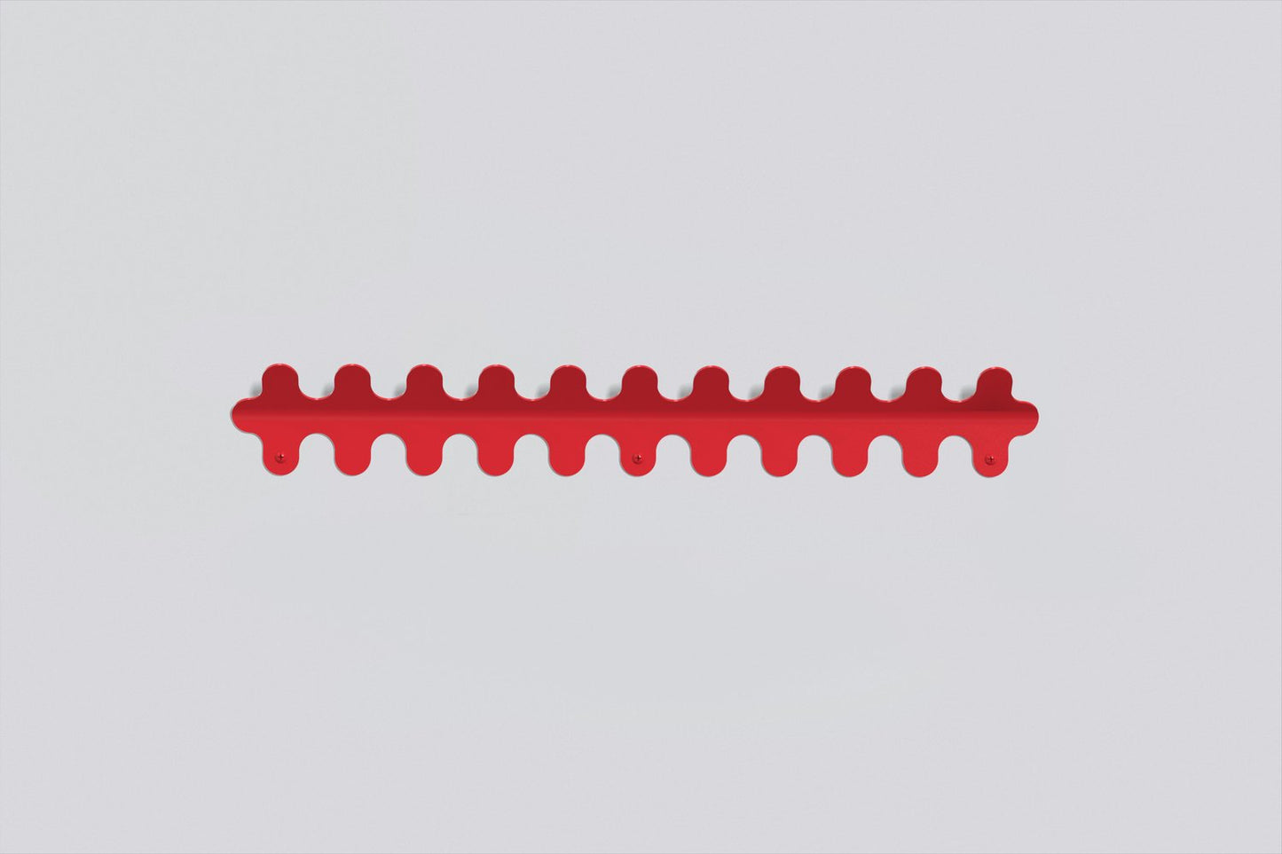 11 hook wiggle wall hanger in gloss cola red, wall-mounted coat and hat rack