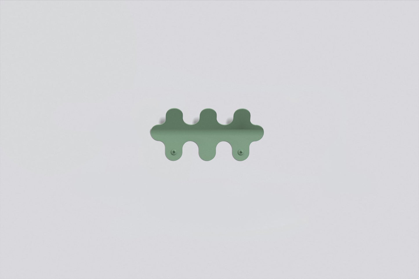 3 Hook Wiggle Wall Hanger - Matt Mist Green