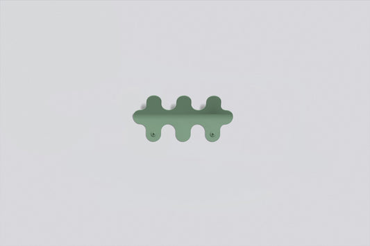 3 Hook Wiggle Wall Hanger - Matt Mist Green