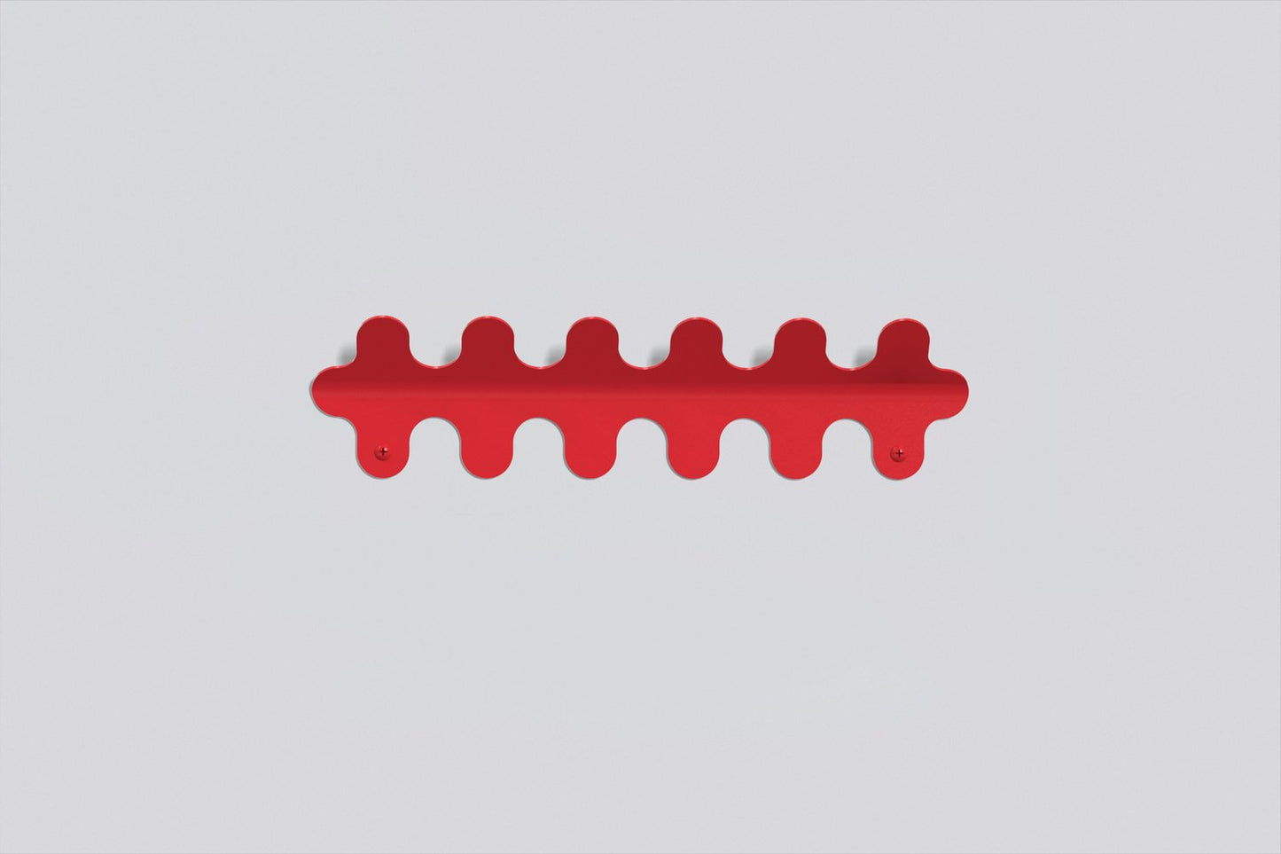 6 hook wiggle wall hanger in gloss cola red, wall-mounted coat and hat rack