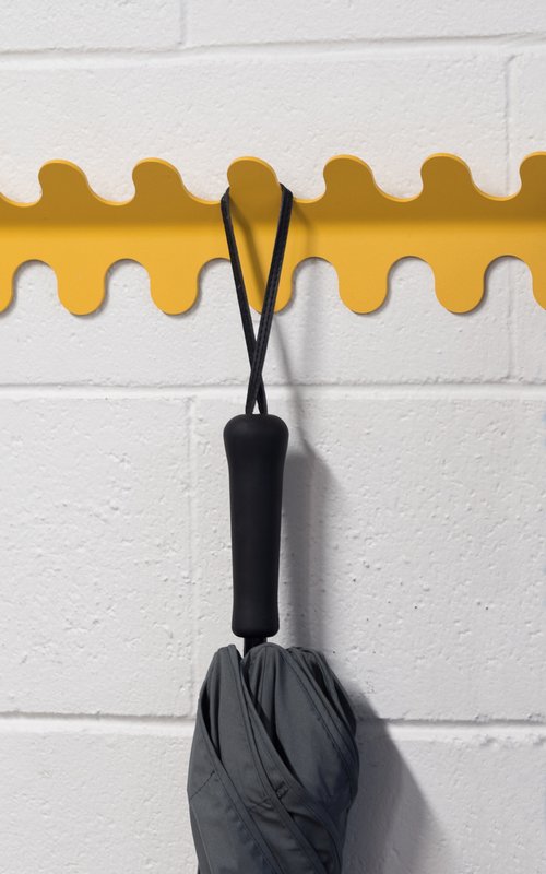 11 Hook Wiggle Wall Hanger - Matt Mustard Yellow