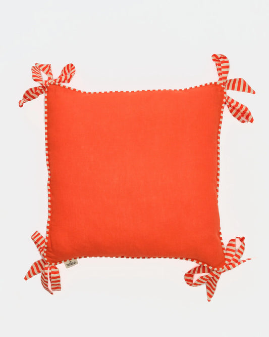 Amuse La Bouche Hot Orange Ribbon Cushion