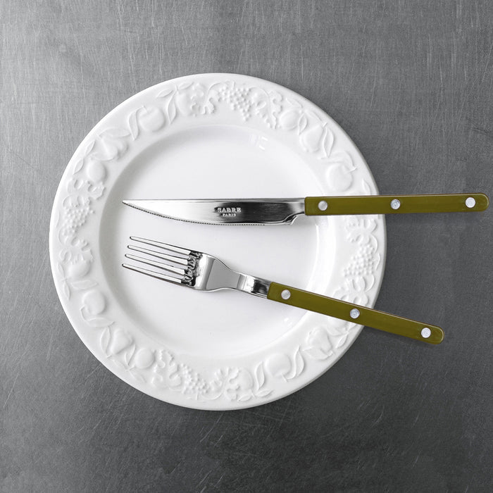 Shiny Bistrot 4 Piece Cutlery Set, Fern Green
