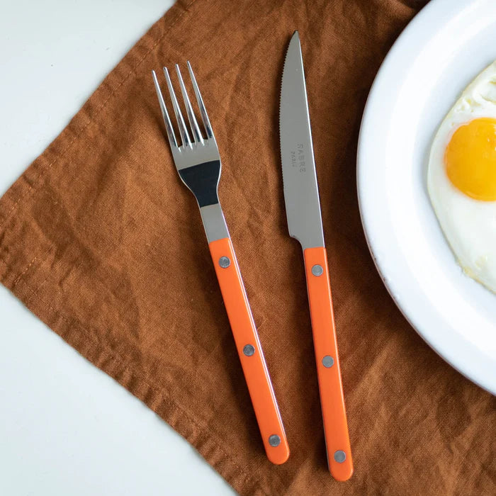 Shiny Bistrot 4 Piece Cutlery Set, Orange