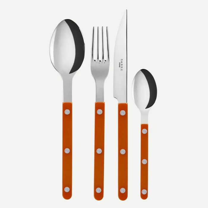 Shiny Bistrot 4 Piece Cutlery Set, Orange