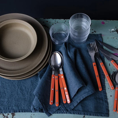 Sabre Paris Vintage Bistrot 4-piece cutlery set in orange, close-up detail