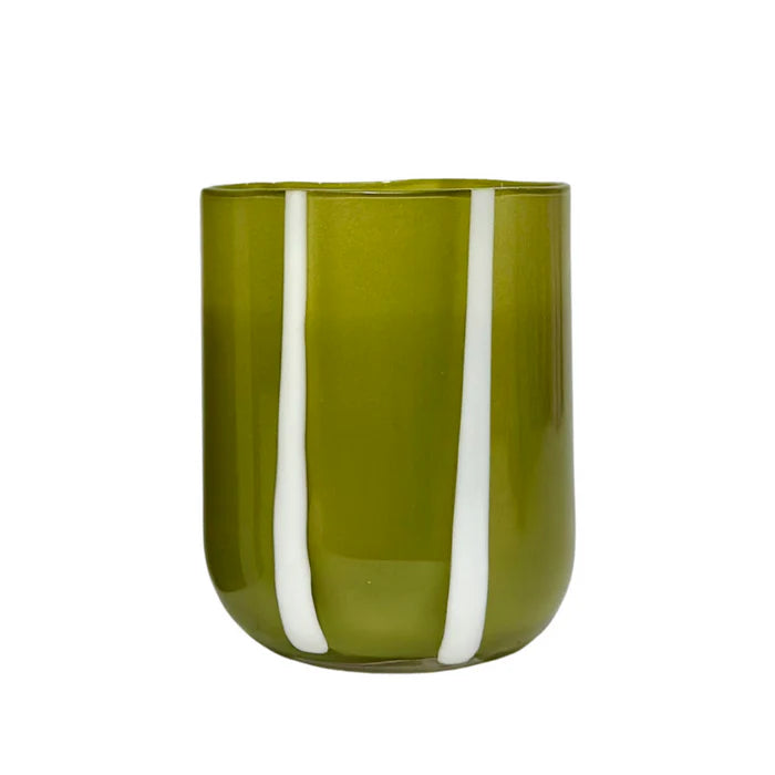 Atina Glassware Olive and White