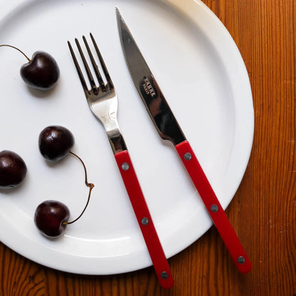 Shiny Bistrot 4 Piece Cutlery Set, Burgundy