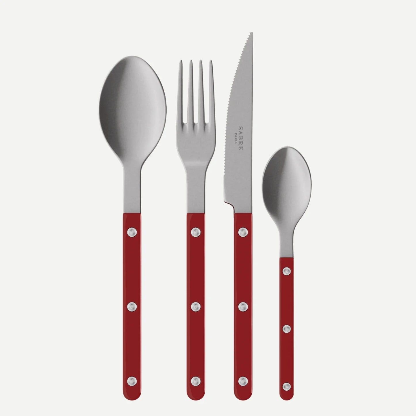 Vintage Bistrot 4 Piece Cutlery Set, Burgundy