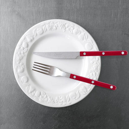 Vintage Bistrot 4 Piece Cutlery Set, Burgundy