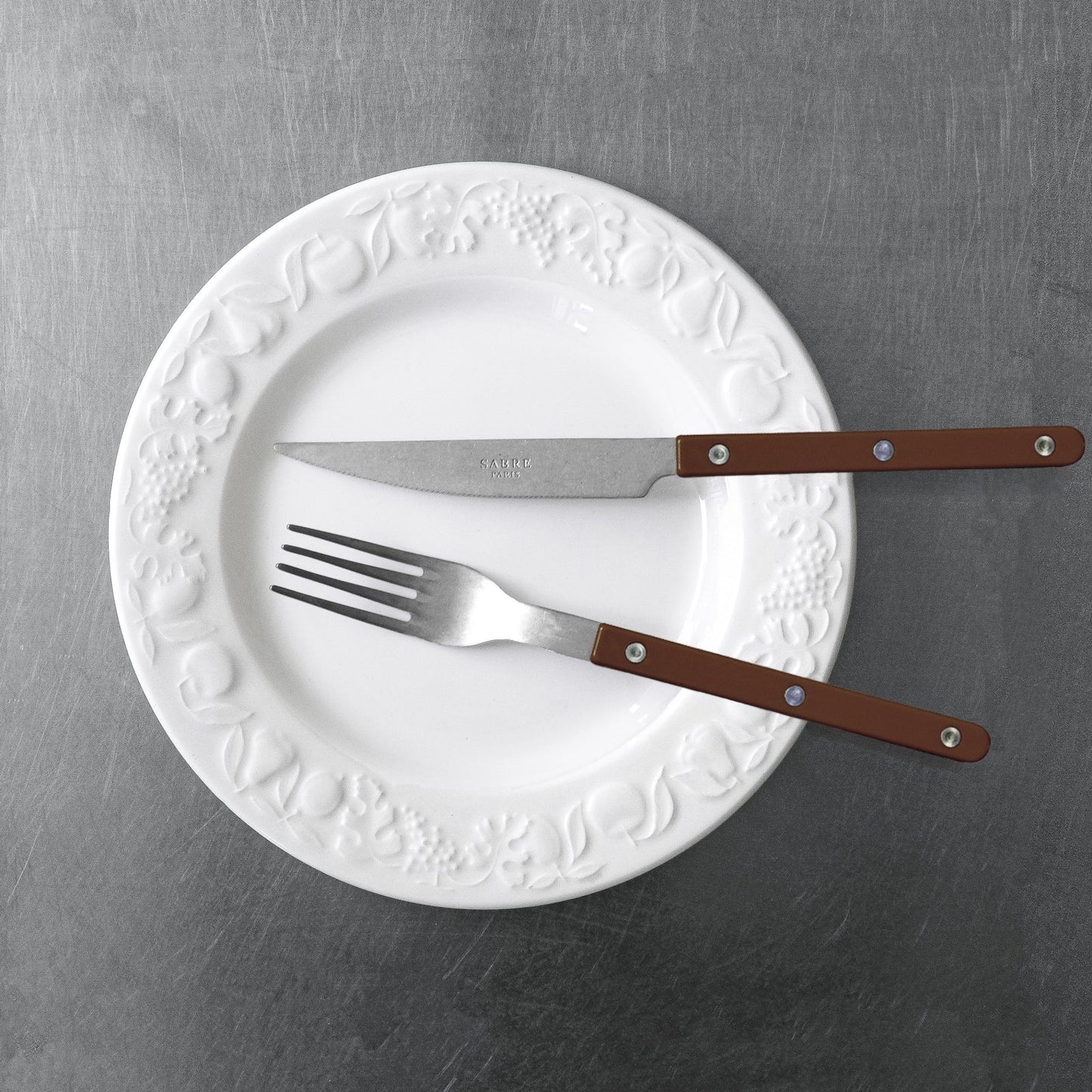 Vintage Bistrot 4 Piece Cutlery Set, Chocolate