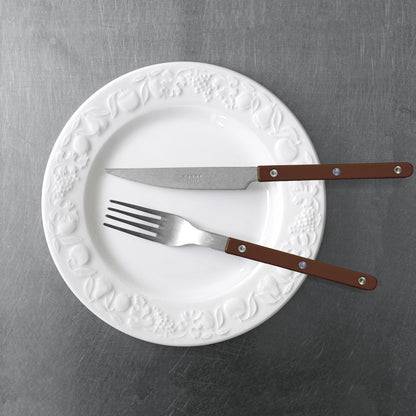 Vintage Bistrot 4 Piece Cutlery Set, Chocolate