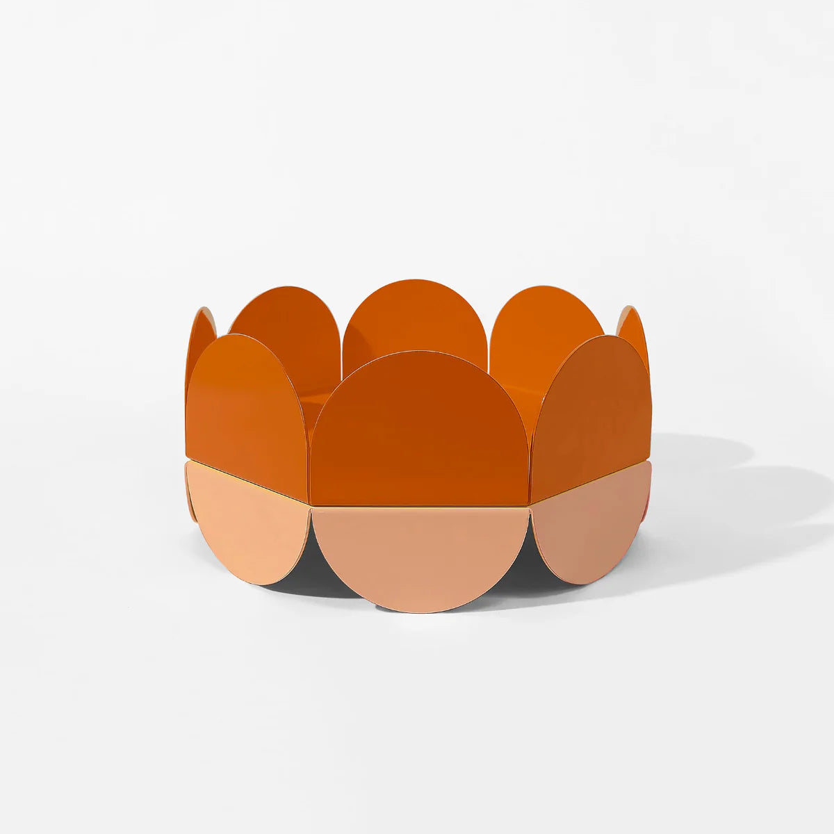 Isuwa fruit bowl with wave design in contrasting Orange tones
