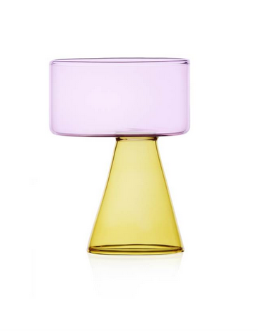 European design handmade and flame worked stylish yellow and pink glass. offset yellow stem

Use for cocktails, wine, dessert


Hand wash or dishwasher safe at low temp 40C