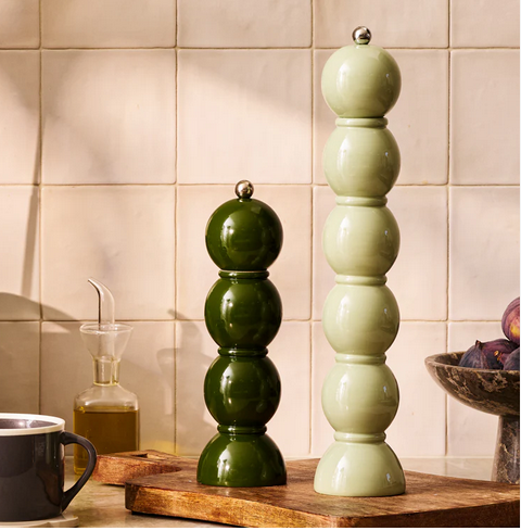 Khaki Bobbin Salt or Pepper Mill