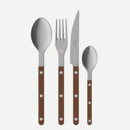 Vintage Bistrot 4 Piece Cutlery Set, Chocolate