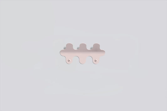 3 Hook Wiggle Wall Hanger - Matt Pink Sand