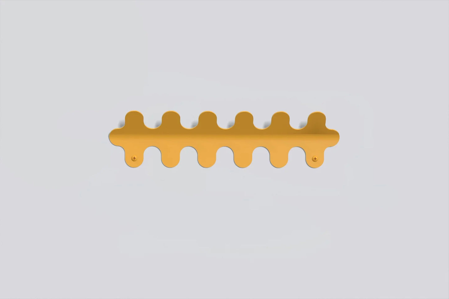 6 Hook Wiggle Wall Hanger - Matte Mustard Yellow