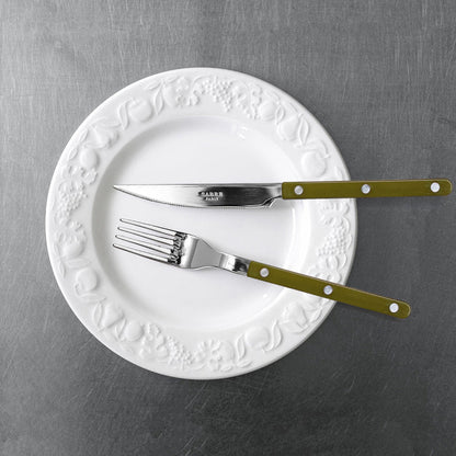 Shiny Bistrot 4 Piece Cutlery Set, Fern Green